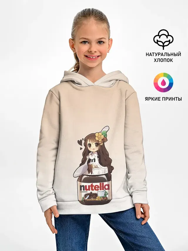 анимешная девочка с нутэллой