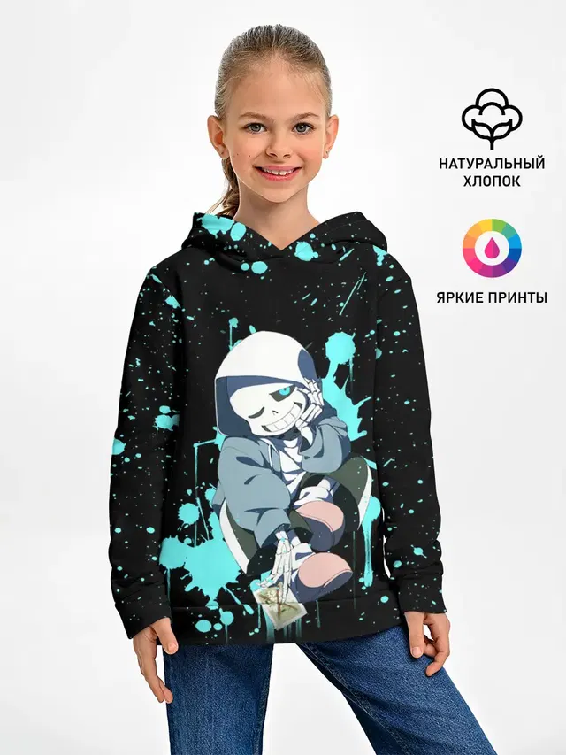 Детское худи с принтом «Paint splatter»