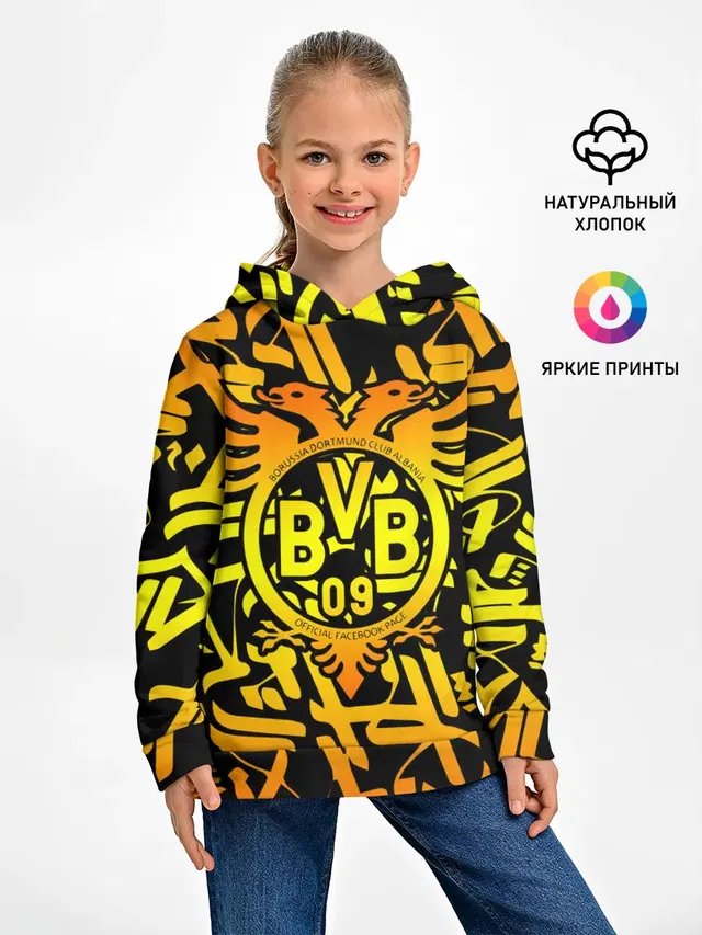 Детское худи с принтом «Double-headed eagle — FC Borussia»