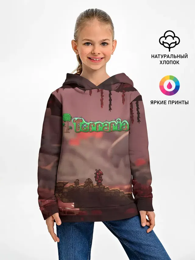 Детское худи с принтом «Terraria Тэррария»