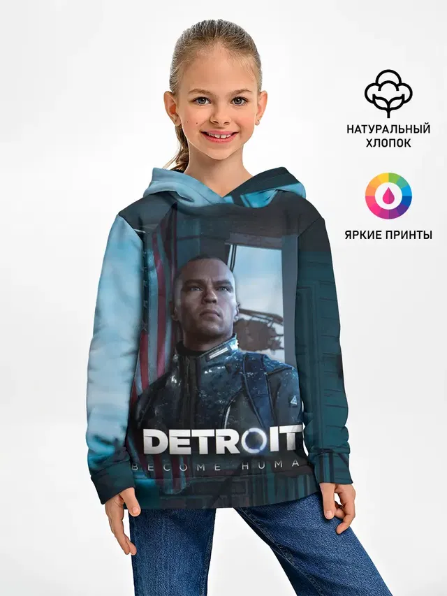 Детское худи с принтом «Detroit: Become Human - Markus»