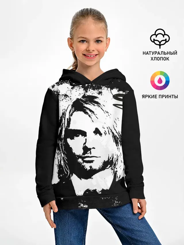 Детское худи с принтом «Kurt Cobain»