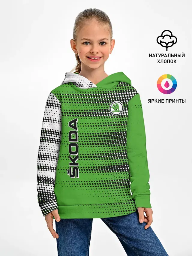 Детское худи с принтом «Skoda»