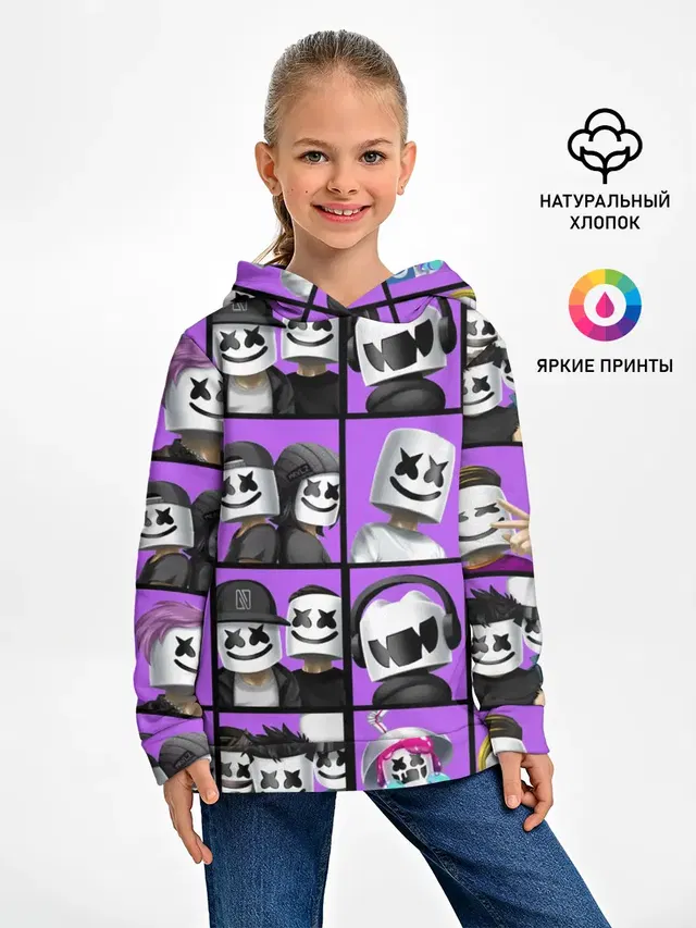 Детское худи с принтом «Marshmello — Marshmello Style»