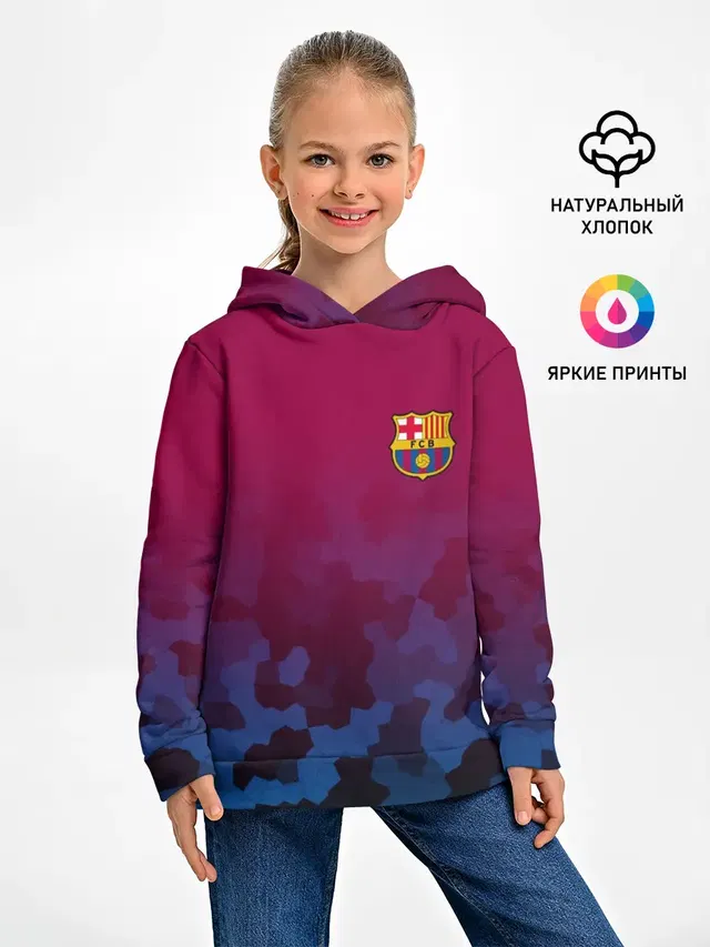Детское худи с принтом «Барселона — FC BARCA SPORT»