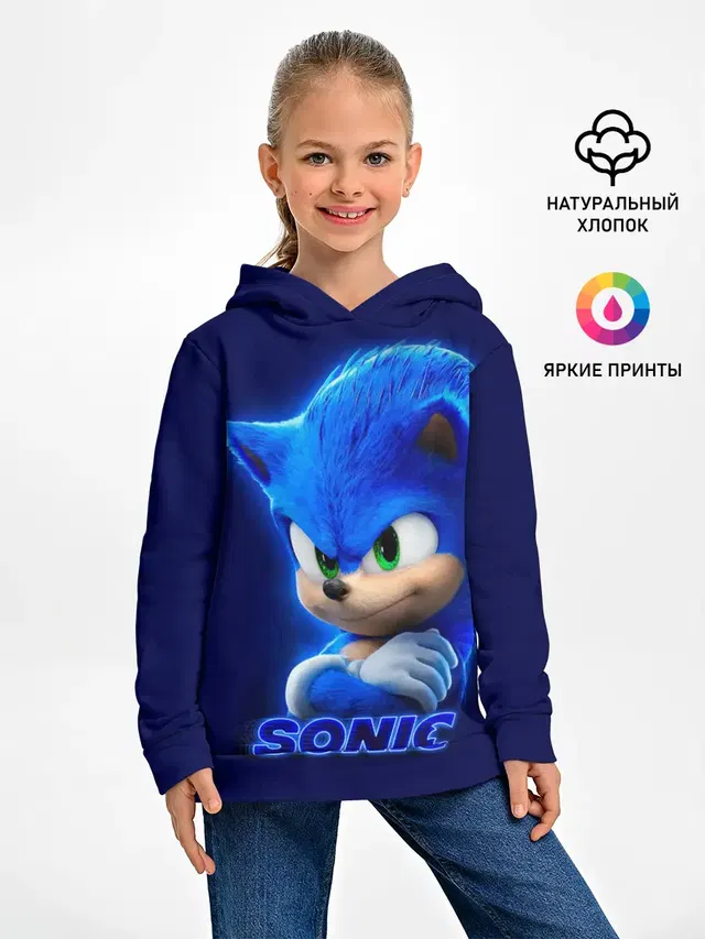 Детское худи с принтом «Sonic the Hedgehog (film)»