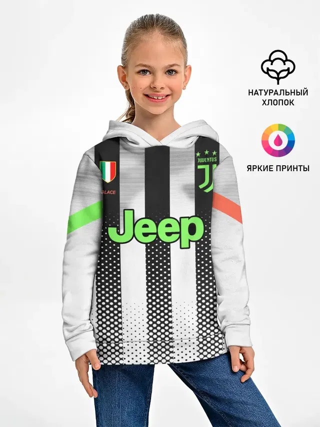 Детское худи с принтом «Ювентус — Ronaldo 19-20 Palace edition»