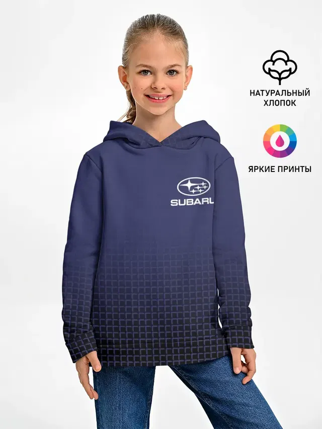Детское худи с принтом «Grid pattern — SUBARU SPORT»
