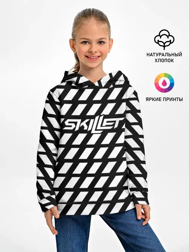 Детское худи с принтом «Skillet band»