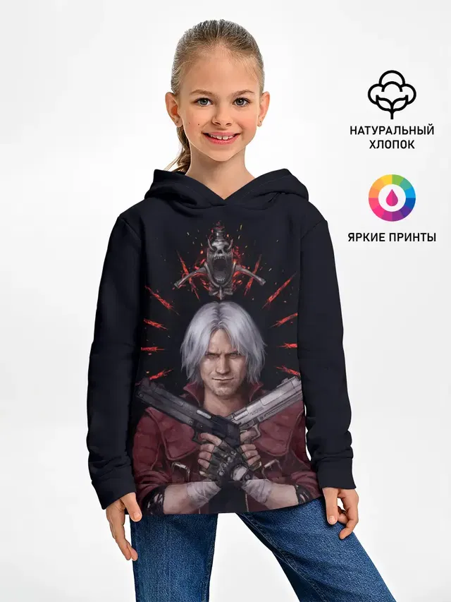 Детское худи с принтом «Devil May Cry — Saint Dante»
