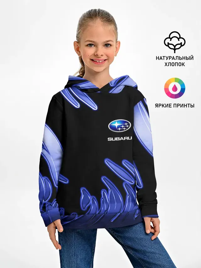 Детское худи с принтом «Subaru»