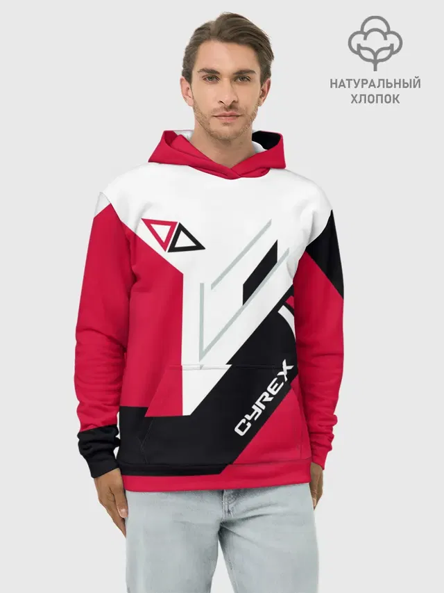 Худи мужской базовый хлопок с принтом «Cyrex»