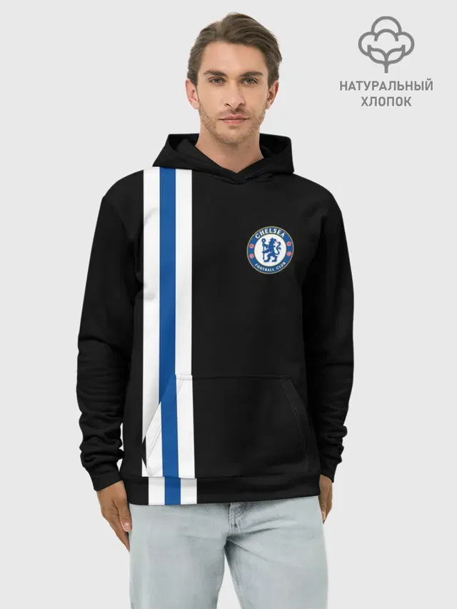 Худи мужской базовый хлопок с принтом «Chelsea — Line Сollection 2»