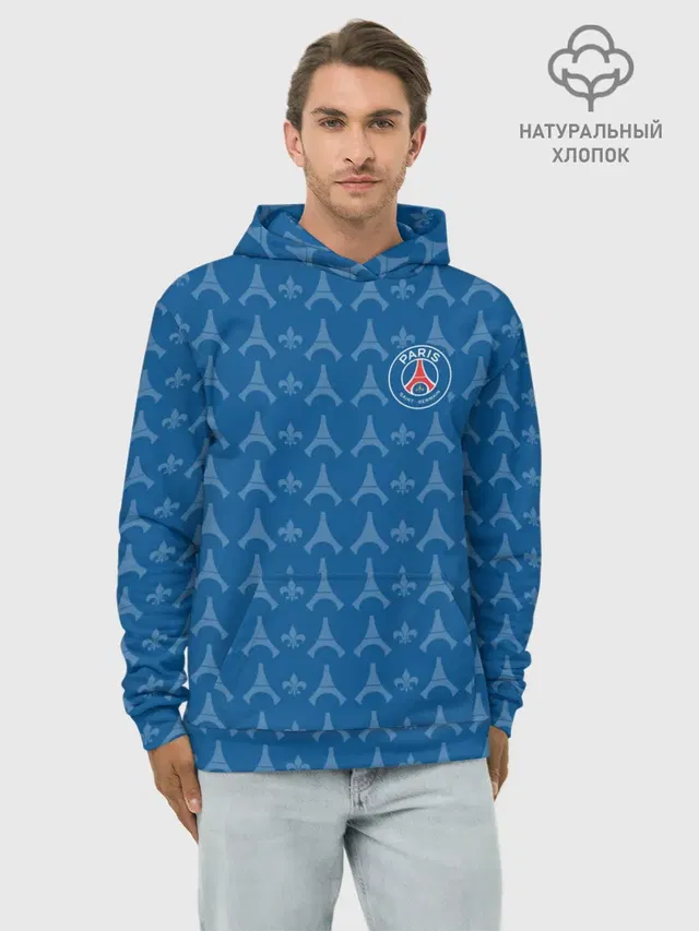 Худи мужской базовый хлопок с принтом «ПСЖ — PSG 2018 Original»