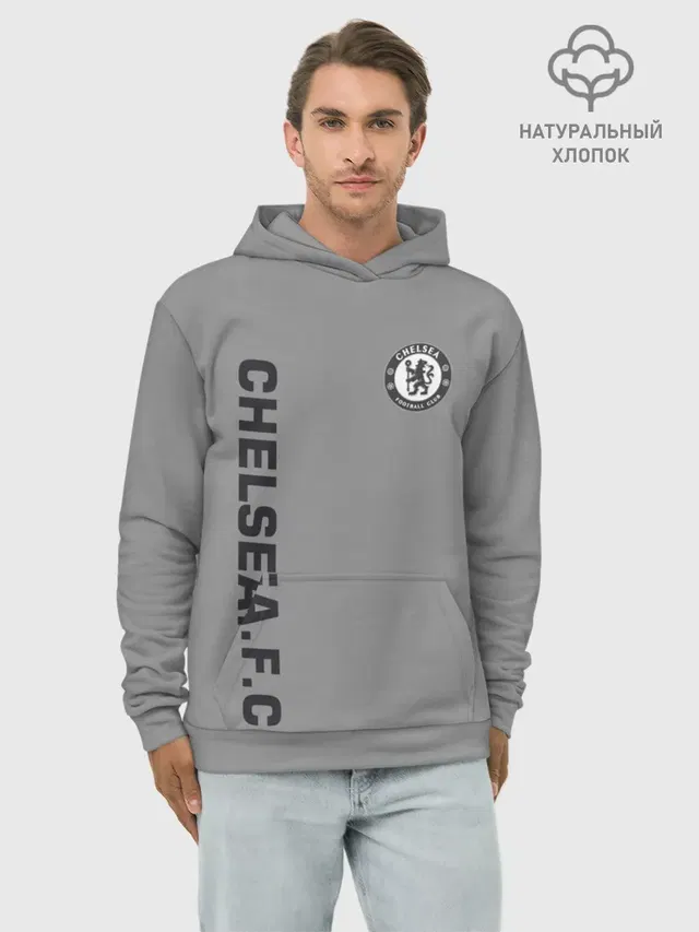 Худи мужской базовый хлопок с принтом «Chelsea F.C. — Chelsea Uniform»