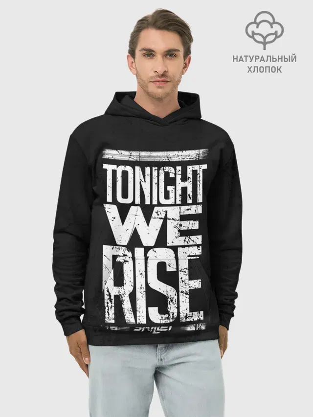 Худи мужской базовый хлопок с принтом «We Rise»