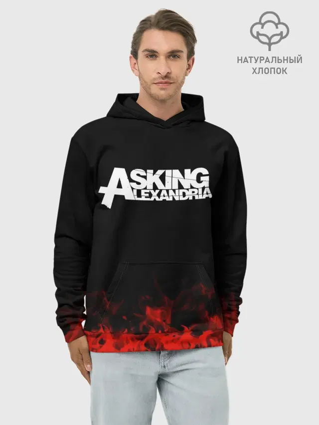 Худи мужской базовый хлопок с принтом «Asking Alexandria»