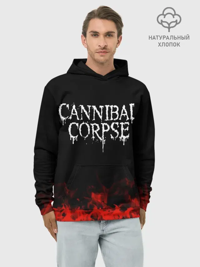Худи мужской базовый хлопок с принтом «Cannibal Corpse»