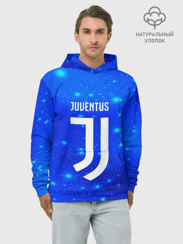 Худи мужской базовый хлопок с принтом «Ювентус — Juventus space collection»