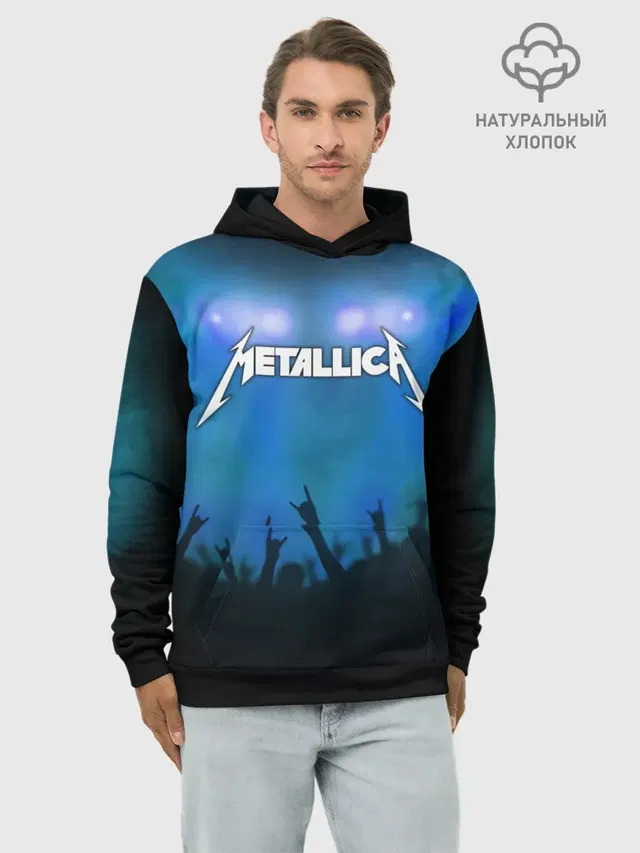 Худи мужской базовый хлопок с принтом «Metallica»