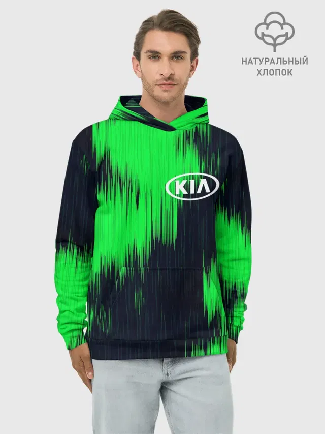 Худи мужской базовый хлопок с принтом «KIA — KIA sport collection»