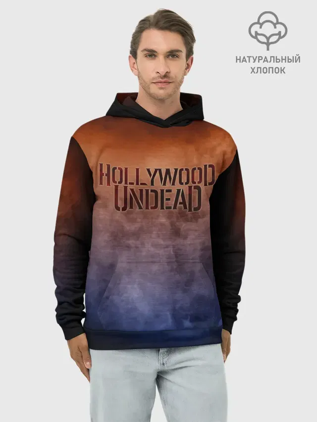 Худи мужской базовый хлопок с принтом «Hollywood Undead band»