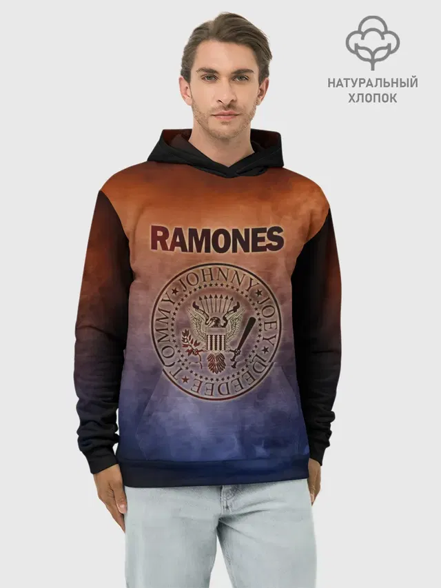 Худи мужской базовый хлопок с принтом «Ramones»