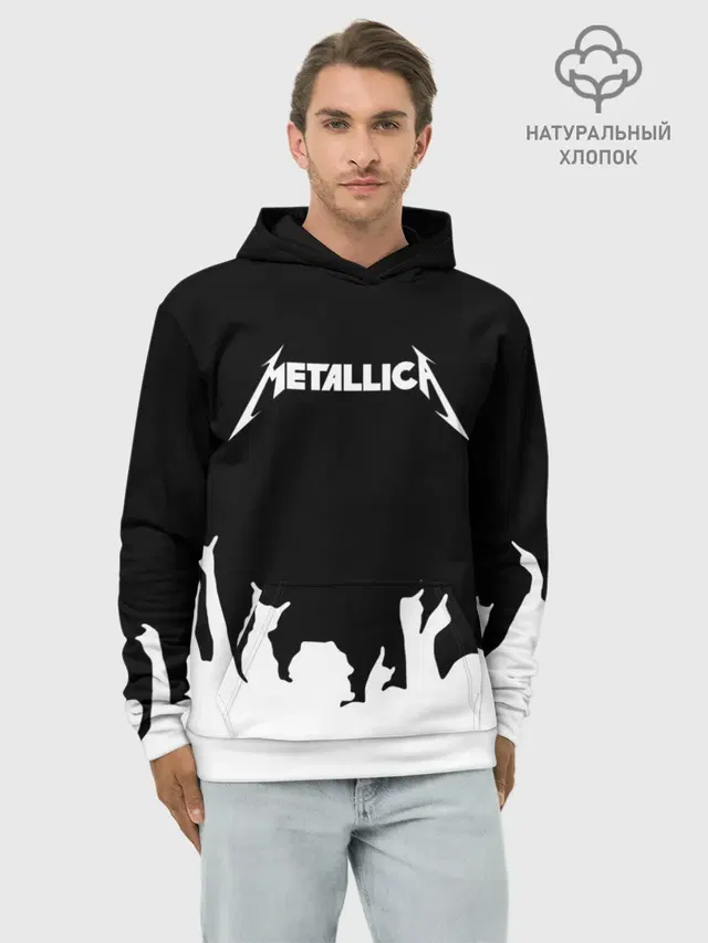 Худи мужской базовый хлопок с принтом «Metallica»
