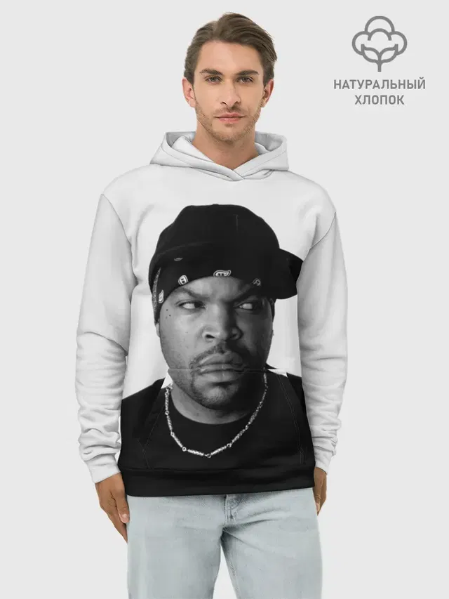 Худи мужской базовый хлопок с принтом «Ice Cube»