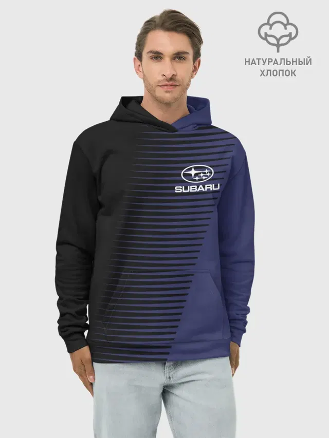 Худи мужской базовый хлопок с принтом «Subaru — SUBARU SPORT»