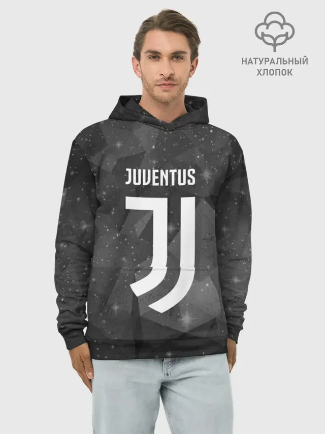 Худи мужской базовый хлопок с принтом «Ювентус — Juventus Cosmos»