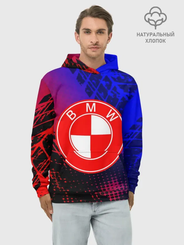 Худи мужской базовый хлопок с принтом «BMW — BMW uniform collection»