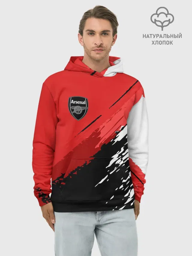 Худи мужской базовый хлопок с принтом «Arsenal 2018 Original»
