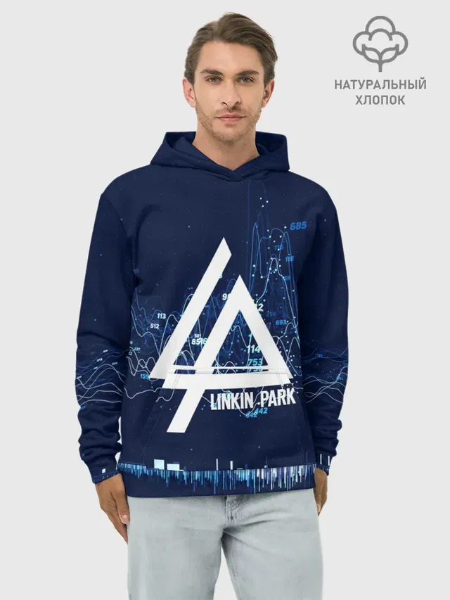 Худи мужской базовый хлопок с принтом «Linkin Park music collection»