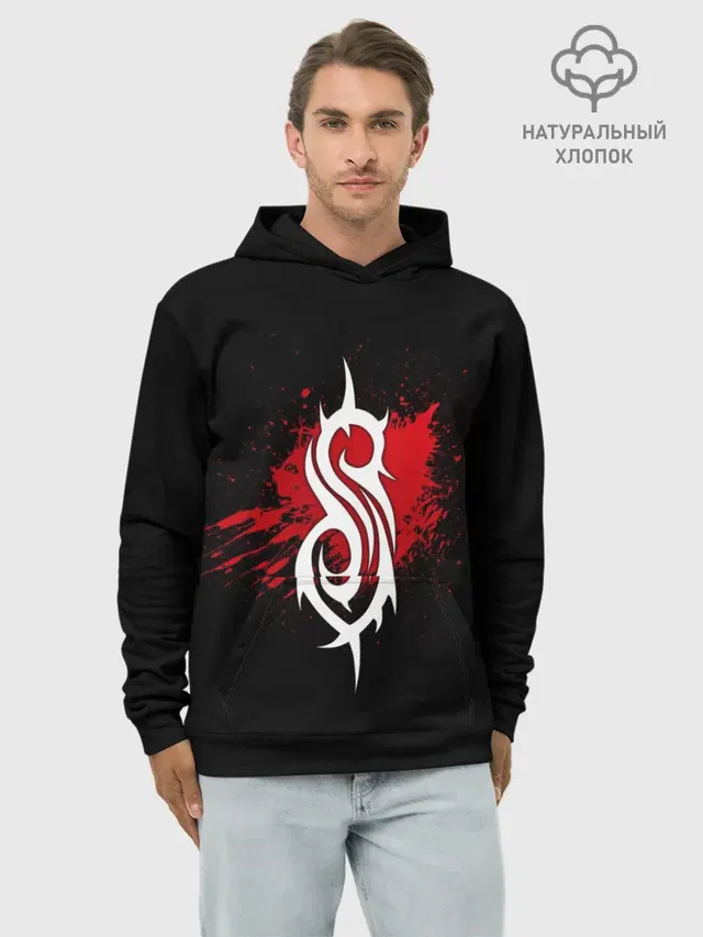 Худи мужской базовый хлопок с принтом «Slipknot logo»