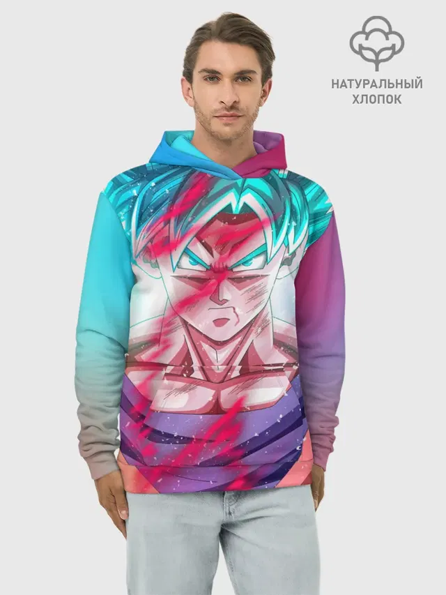 Худи мужской базовый хлопок с принтом «Dragon ball — Гоку»