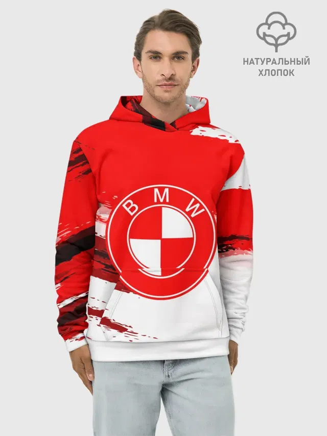 Худи мужской базовый хлопок с принтом «BMW — bmw uniform»