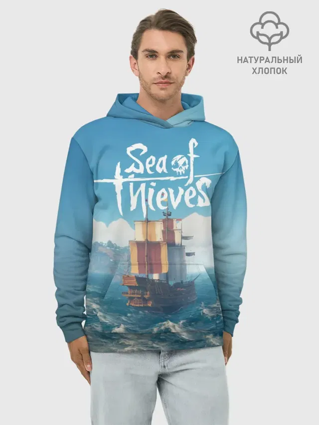 Худи мужской базовый хлопок с принтом «Sea of Thieves»