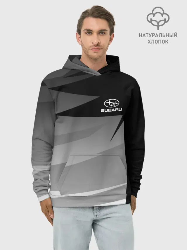 Худи мужской базовый хлопок с принтом «Subaru — SUBARU SPORT»