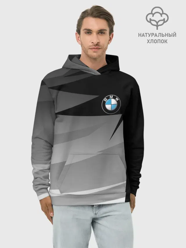 Худи мужской базовый хлопок с принтом «BMW — BMW 2018 SPORT»