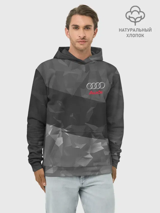 Худи мужской базовый хлопок с принтом «Audi — AUDI SPORT»