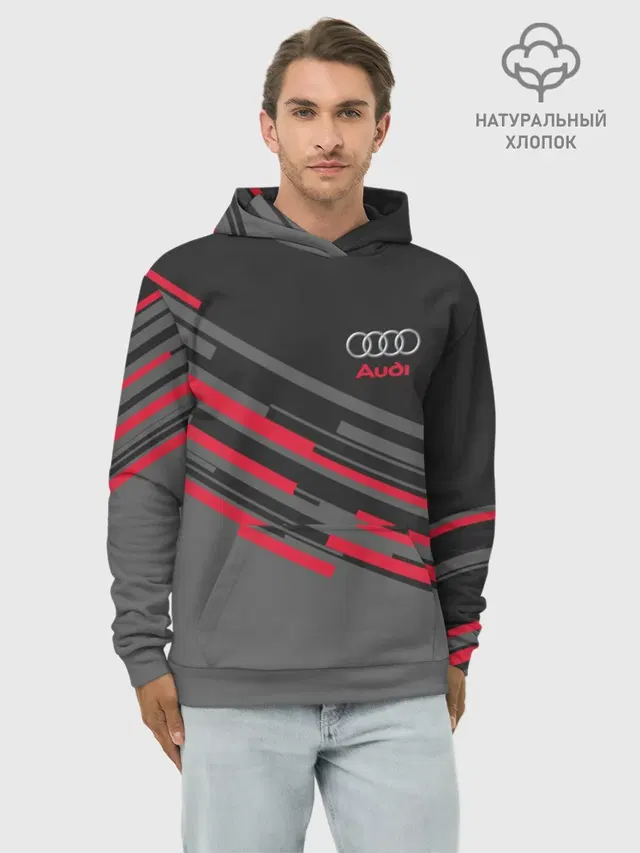 Худи мужской базовый хлопок с принтом «Audi — AUDI SPORT»