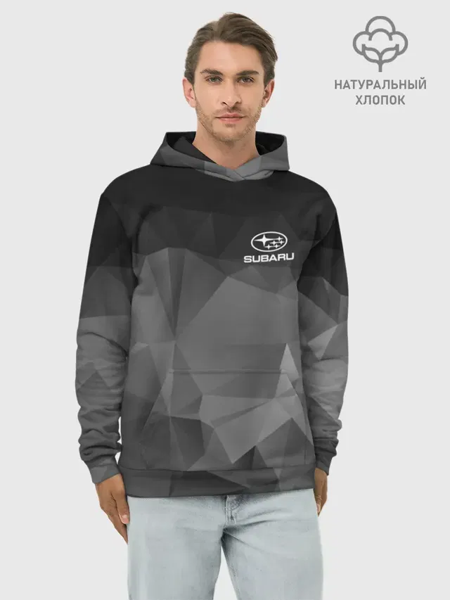 Худи мужской базовый хлопок с принтом «Subaru — SUBARU SPORT»