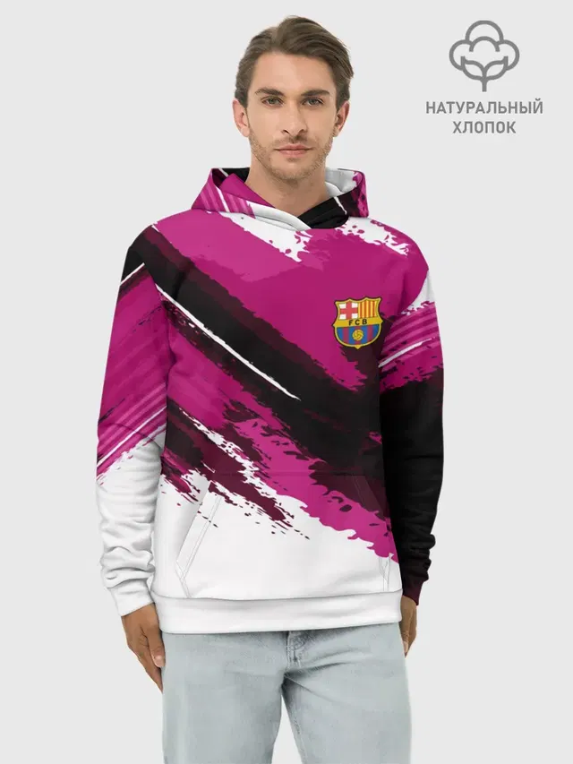 Худи мужской базовый хлопок с принтом «Барселона — FC Barcelona Original 2018»