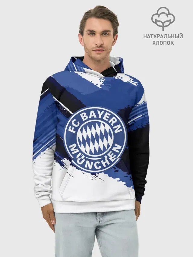 Худи мужской базовый хлопок с принтом «Bayern Munchen Sport Style»