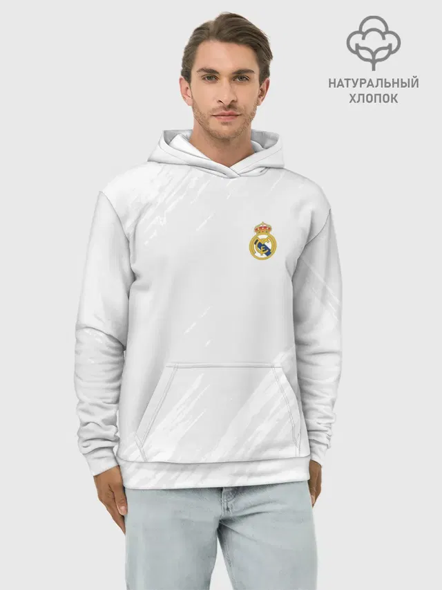 Худи мужской базовый хлопок с принтом «Реал Мадрид — Real Madrid 2018 Original»