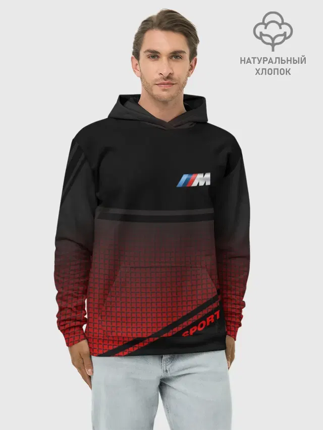 Худи мужской базовый хлопок с принтом «BMW — BMW 2018 M Sport»