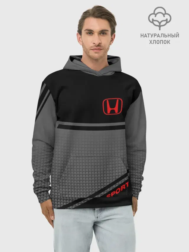 Худи мужской базовый хлопок с принтом «Sport — HONDA SPORT»