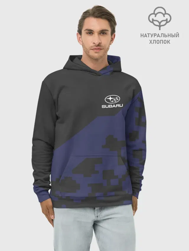 Худи мужской базовый хлопок с принтом «Subaru — SUBARU SPORT»