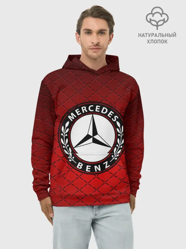 Худи мужской базовый хлопок с принтом «Mercedes MOTORs»